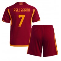 AS Roma Lorenzo Pellegrini #7 Domáci Detský futbalový dres 2023-24 Krátky Rukáv (+ trenírky)